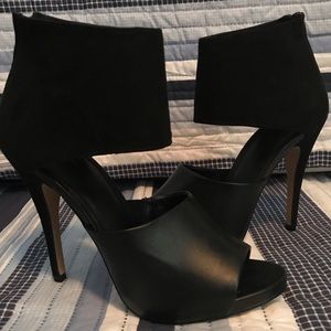 Black Peep Toe Sandal Boots
